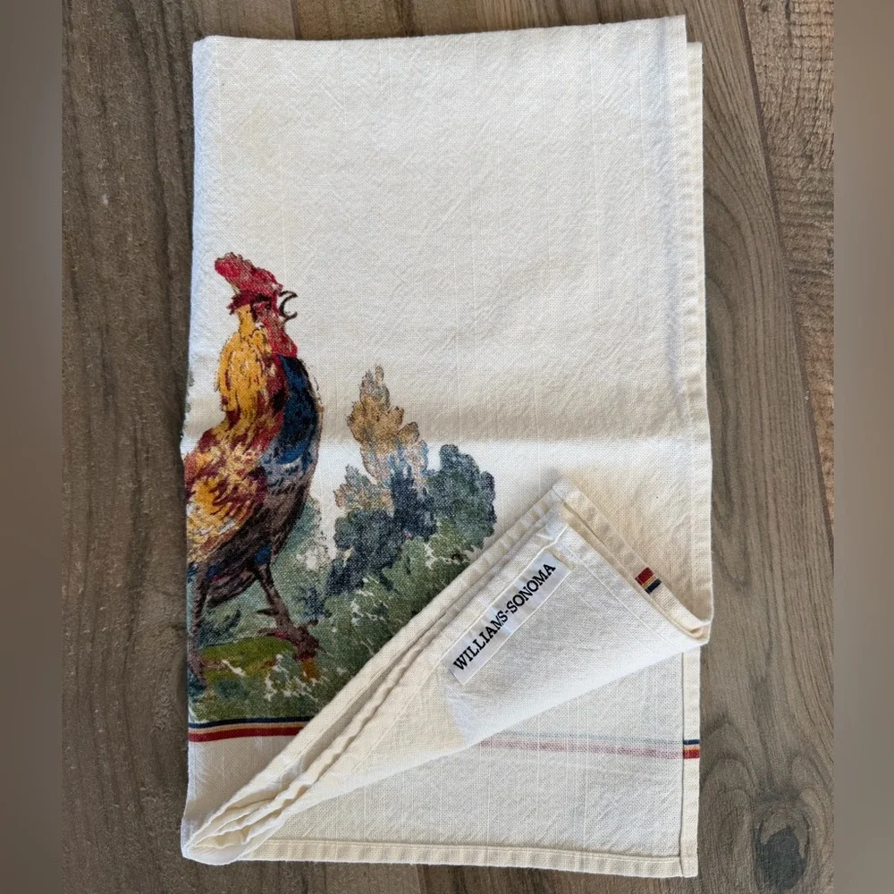 NWOT Williams Sonoma Rooster Dish Towel & Salt & Pepper Shakers